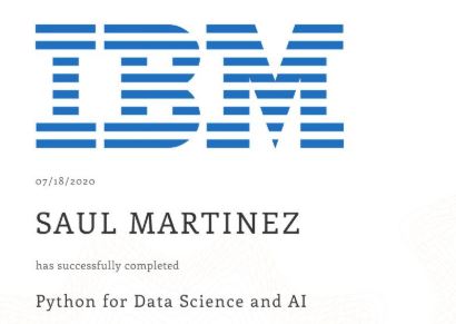 IBM Python for DS and AI